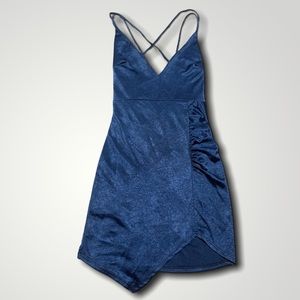 Asymmetric Mini Dress - Blue